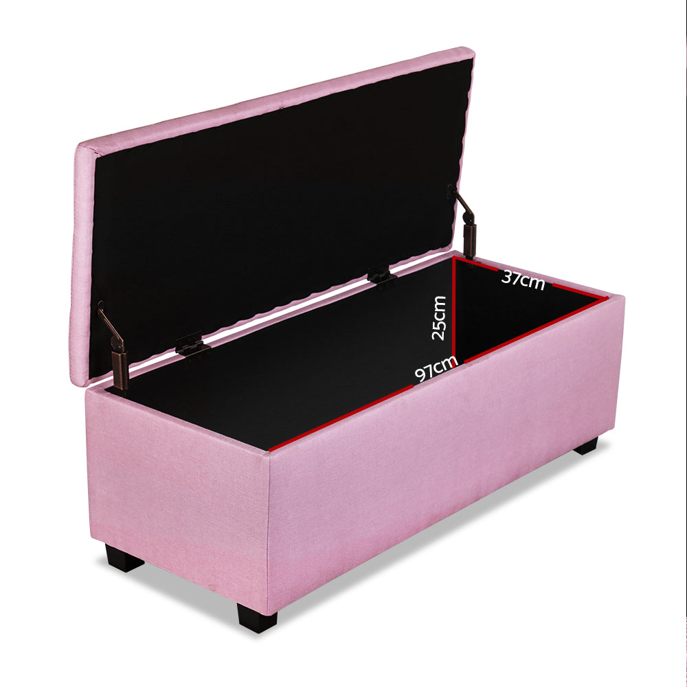 Ashley Rose Storage Ottoman Blanket Box Velvet Foot Stool Chest Couch