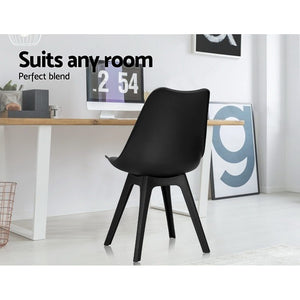 Ashley Rose Set of 4 Retro Padded Dining Chair - Black - Ashley Rose