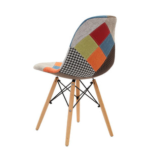 Ashley Rose Set of 4 Retro Beech Fabric Dining Chair - Multi Colour - Ashley Rose