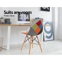 Load image into Gallery viewer, Ashley Rose Set of 4 Retro Beech Fabric Dining Chair - Multi Colour - Ashley Rose