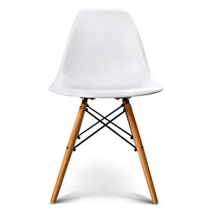 Ashley Rose Set of 2 Retro Beech Wood Dining Chair - White - Ashley Rose