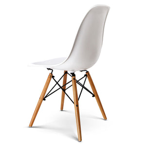 Ashley Rose Set of 2 Retro Beech Wood Dining Chair - White - Ashley Rose