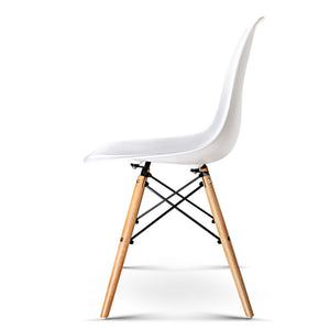 Ashley Rose Set of 2 Retro Beech Wood Dining Chair - White - Ashley Rose