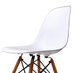 Ashley Rose Set of 2 Retro Beech Wood Dining Chair - White - Ashley Rose