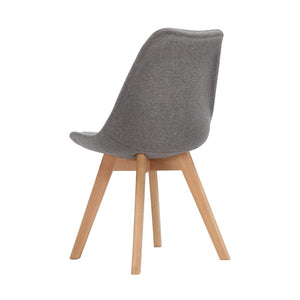 Ashley Rose Set of 2 Retro Beech Fabric Dining Chair - Light Grey - Ashley Rose