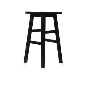 Ashley Rose Set of 2 Wooden Backless Bar Stools - Black - Ashley Rose