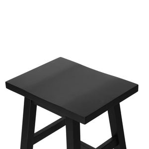 Ashley Rose Set of 2 Wooden Backless Bar Stools - Black - Ashley Rose