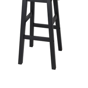 Ashley Rose Set of 2 Wooden Backless Bar Stools - Black - Ashley Rose