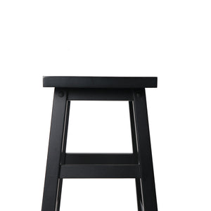 Ashley Rose Set of 2 Wooden Backless Bar Stools - Black - Ashley Rose