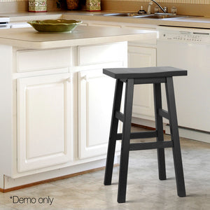 Ashley Rose Set of 2 Wooden Backless Bar Stools - Black - Ashley Rose