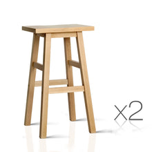 Load image into Gallery viewer, Ashley Rose Set of 2 Wooden Backless Bar Stools - Natural - Ashley Rose