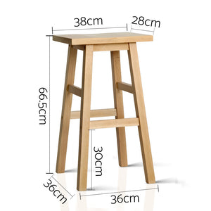 Ashley Rose Set of 2 Wooden Backless Bar Stools - Natural - Ashley Rose