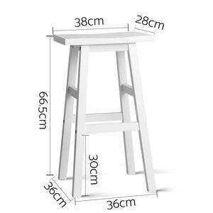 Ashley Rose Set of 2 Wooden Backless Bar Stools - White - Ashley Rose