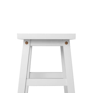 Ashley Rose Set of 2 Wooden Backless Bar Stools - White - Ashley Rose