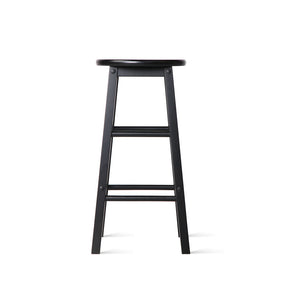 Ashley Rose Set of 2 Beech Wood Backless Bar Stools - Black - Ashley Rose