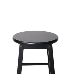 Ashley Rose Set of 2 Beech Wood Backless Bar Stools - Black - Ashley Rose