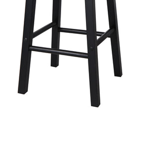 Ashley Rose Set of 2 Beech Wood Backless Bar Stools - Black - Ashley Rose