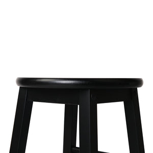 Ashley Rose Set of 2 Beech Wood Backless Bar Stools - Black - Ashley Rose