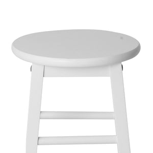 Ashley Rose Set of 2 Beech Wood Backless Bar Stools - White - Ashley Rose