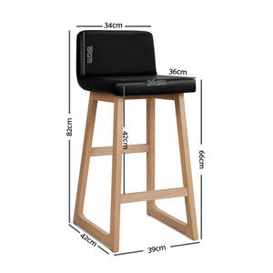 Ashley Rose Set of 2 Bolero Bar Stools - Black - Ashley Rose