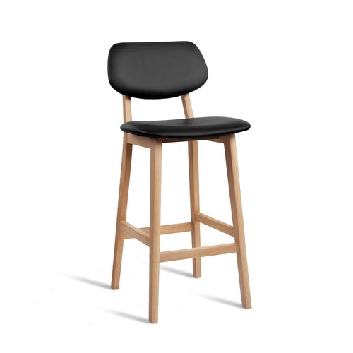 Ashley Rose Set of 2 PU Leather Ramsey Bar Stools - Black - Ashley Rose