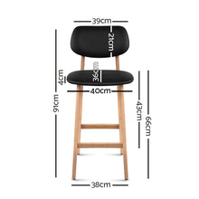 Load image into Gallery viewer, Ashley Rose Set of 2 PU Leather Ramsey Bar Stools - Black - Ashley Rose