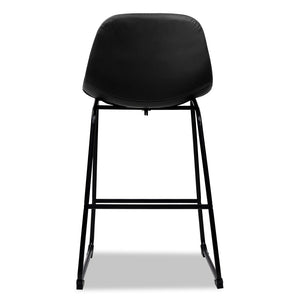 Ashley Rose Set of 2 PU Leather Crosby Bar Stools - Black - Ashley Rose