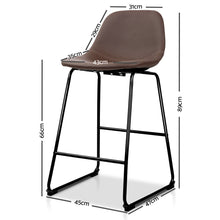 Load image into Gallery viewer, Ashley Rose Set of 2 PU Leather Crosby Bar Stools - Brown - Ashley Rose