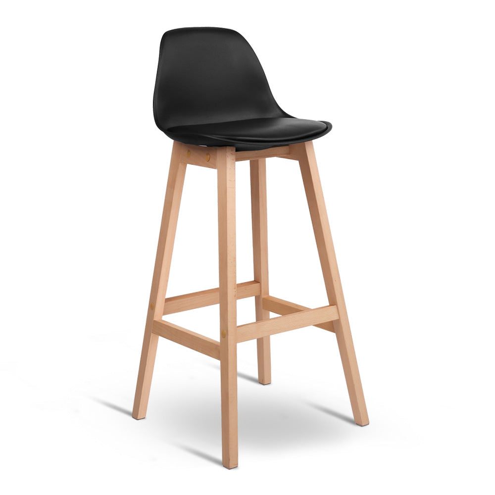 Ashley Rose Set of 2 Beech Wood Bar Stools - Black - Ashley Rose