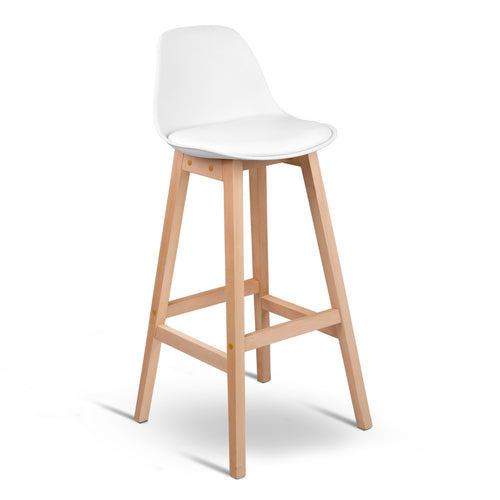 Ashley Rose Set of 2 Beech Wood Bar Stools - White - Ashley Rose