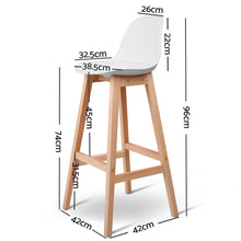 Load image into Gallery viewer, Ashley Rose Set of 2 Beech Wood Bar Stools - White - Ashley Rose