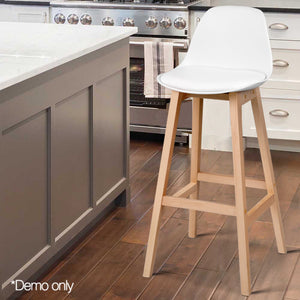 Ashley Rose Set of 2 Beech Wood Bar Stools - White - Ashley Rose