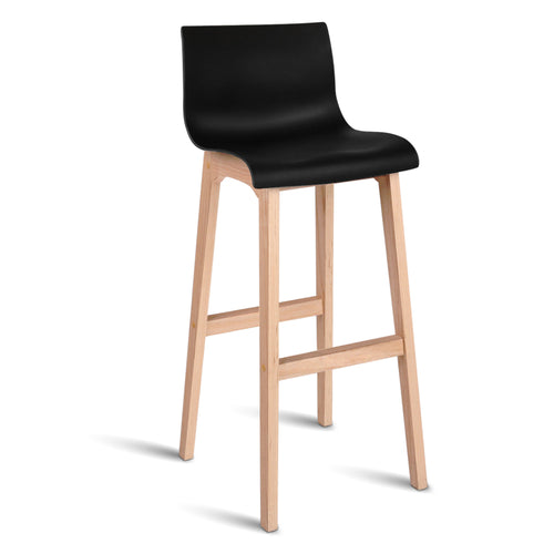 Ashley Rose Set of 2 Beech Wood Bar Stools - Black - Ashley Rose