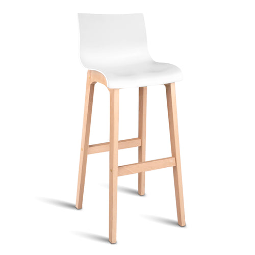 Ashley Rose Set of 2 Beech Wood Bar Stools - White - Ashley Rose