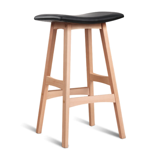 Ashley Rose Set of 2 Beech Wood Bar Stools - Black - Ashley Rose