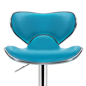 Ashley Rose 2x Bar Stools Gas lift Swivel Chairs Kitchen Leather Chrome Teal - Ashley Rose