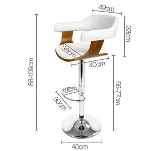 Ashley Rose Wooden Bar Stool - White - Ashley Rose