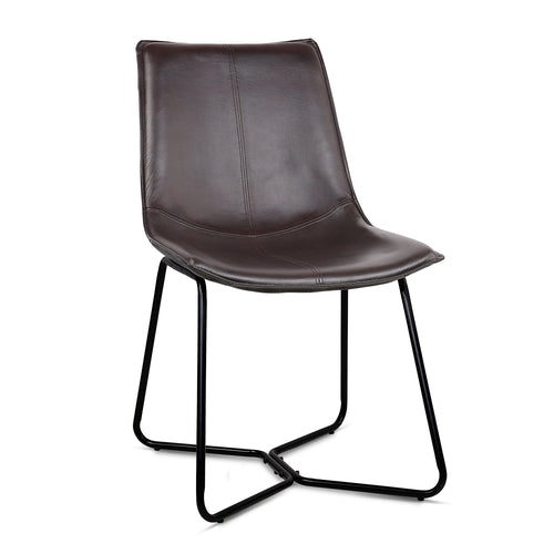 Ashley Rose Set of 2 PU Leather Dining Chair - Walnut - Ashley Rose