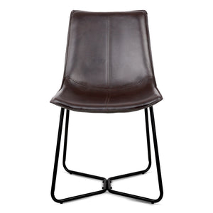 Ashley Rose Set of 2 PU Leather Dining Chair - Walnut - Ashley Rose