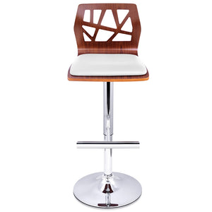 Ashley Rose Set of 2 Wooden Gas Lift  Bar Stools - White - Ashley Rose