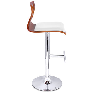 Ashley Rose Set of 2 Wooden Gas Lift  Bar Stools - White - Ashley Rose