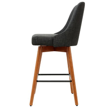 Load image into Gallery viewer, Ashley Rose 2x Wooden Bar Stools Swivel Bar Stool Kitchen Cafe Fabric Charcoal - Ashley Rose