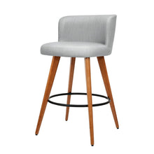 Load image into Gallery viewer, Ashley Rose 2x Wooden Bar Stools Modern Bar Stool Kitchen Fabric Light Grey - Ashley Rose