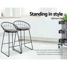 Load image into Gallery viewer, Ashley Rose 2x Nordic Bar Stools Metallic Bar Stool Kitchen Fabric Grey Black - Ashley Rose