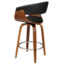 Load image into Gallery viewer, Ashley Rose 1x Swivel Bar Stools Wooden Bar Stool Kitchen Leather Black - Ashley Rose