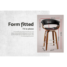 Load image into Gallery viewer, Ashley Rose 1x Swivel Bar Stools Wooden Bar Stool Kitchen Leather Black - Ashley Rose