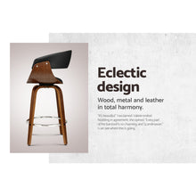 Load image into Gallery viewer, Ashley Rose 1x Swivel Bar Stools Wooden Bar Stool Kitchen Leather Black - Ashley Rose