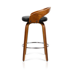 Ashley Rose Set of 2 Wooden Bar Stools - Black - Ashley Rose