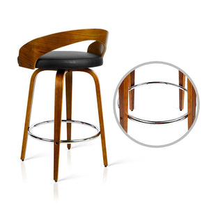 Ashley Rose Set of 2 Wooden Bar Stools - Black - Ashley Rose