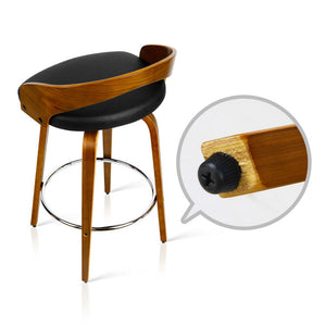 Ashley Rose Set of 2 Wooden Bar Stools - Black - Ashley Rose